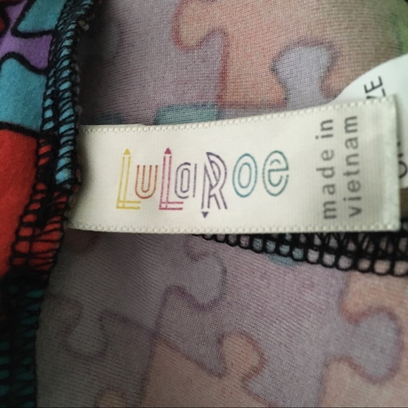 LuLaRoe Puzzle Print Multi Color Leggings - Picture 5 of 6